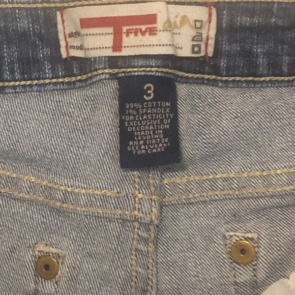Juniors T FIVE T5 short denim ripped shorts so 3 - Picture 3 of 5